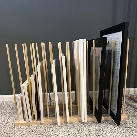 Art Storage Rack Wooden Dowel for Framed Art, Picture Frame