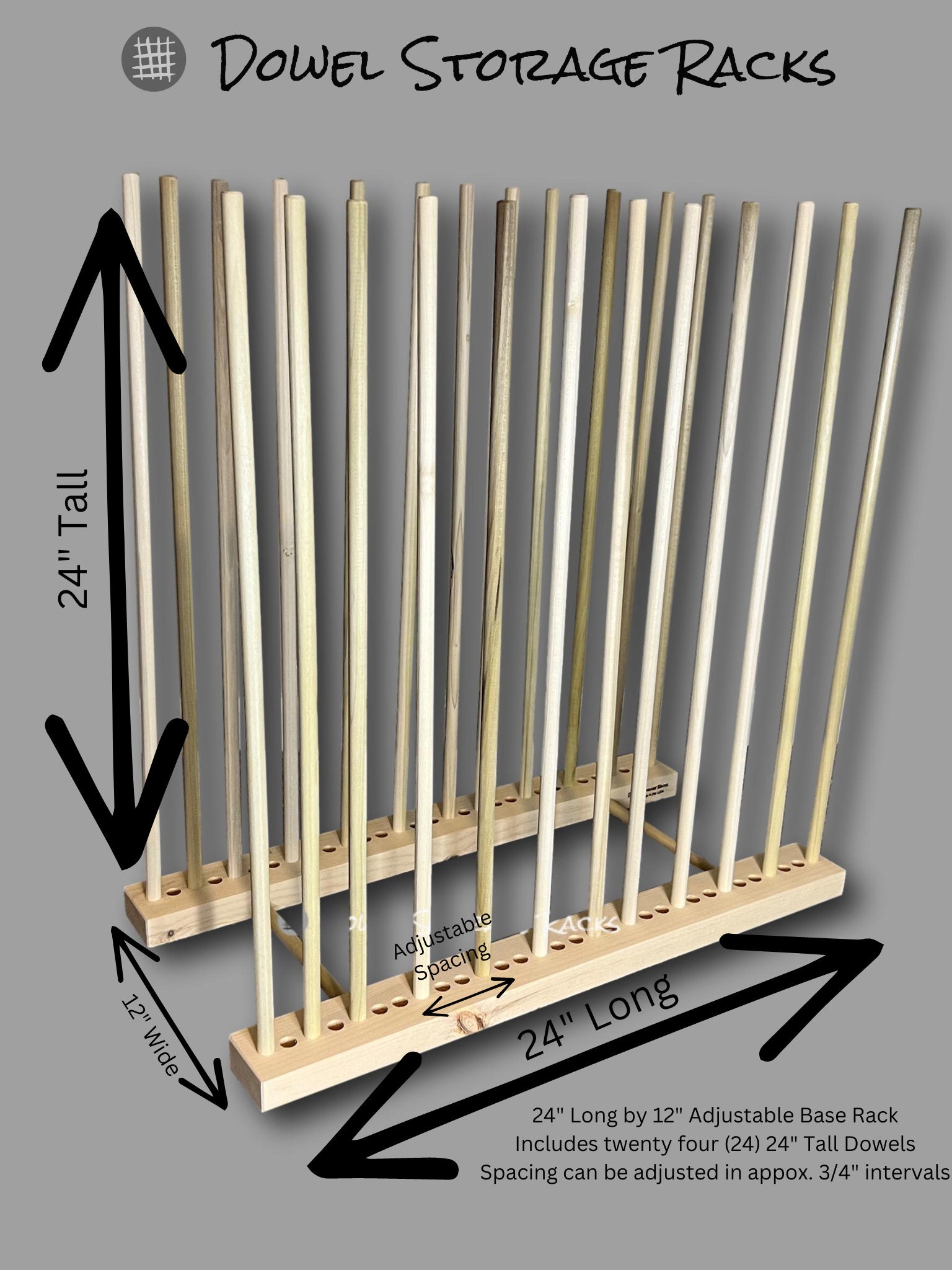 Adjustable Art Storage Rack - For Framed Art, Picture Frame, Canvas Pi –  Dowel Storage Racks