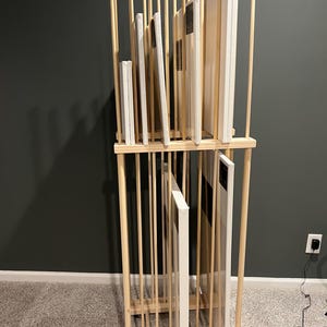 Two Tier Art Storage Cart With Swivel Caster Wheels - 24" Long - Holds Canvas up to 36” on Bottom / 24” Tall Canvas on Top