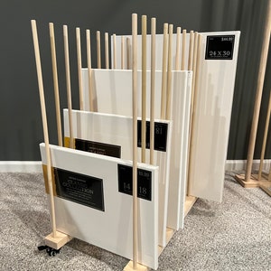 Estantería para arte - 76 cm de alto para lienzos de hasta 76 cm - Varios tamaños disponibles - Ruedas giratorias opcionales