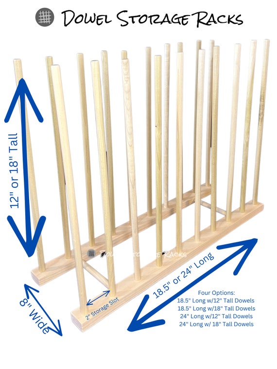 Art Storage Rack 36 Long X 11 Wide With 24 Tall Dowels For Framed Art