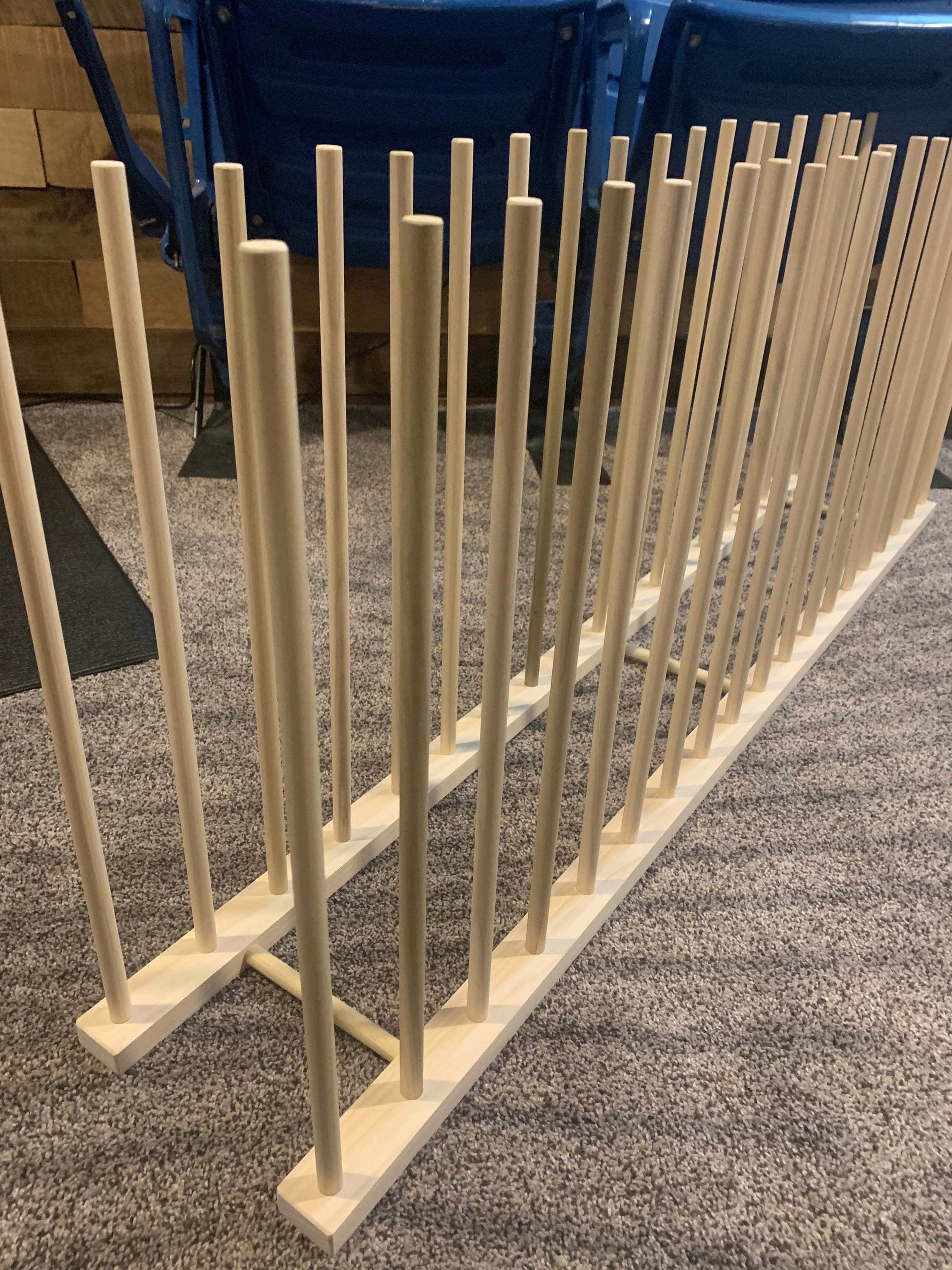 Large Picture Frame Rack Large Art Storage Rack - 46.5” Long by 8” Wide With 18” Tall Dowels - for ...