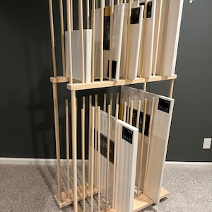 Two Tier Art Storage Cart With Swivel Caster Wheels - For Art Canvas Storage up to 36” on Bottom/ 24” on Top - Custom options available