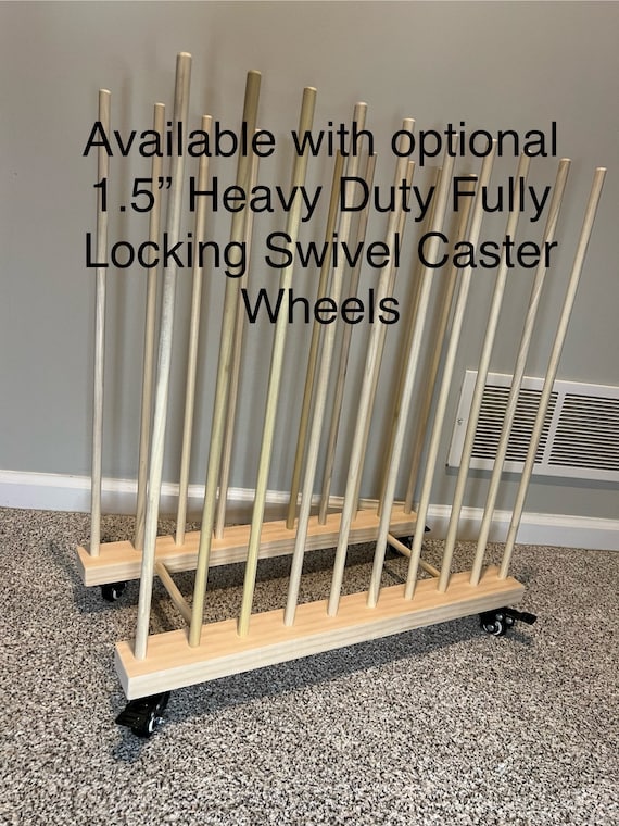 Art Storage Rack With 24 Tall Dowels Optional Locking Caster Wheels New  Sizes for Framed Art, Picture Frame, Art Canvas, Paintings 