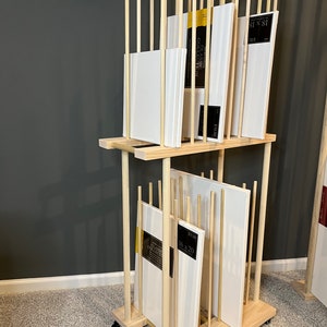 Two Tier Art Storage Cart With Swivel Caster Wheels - 24" Long With 24" Tall Dowels