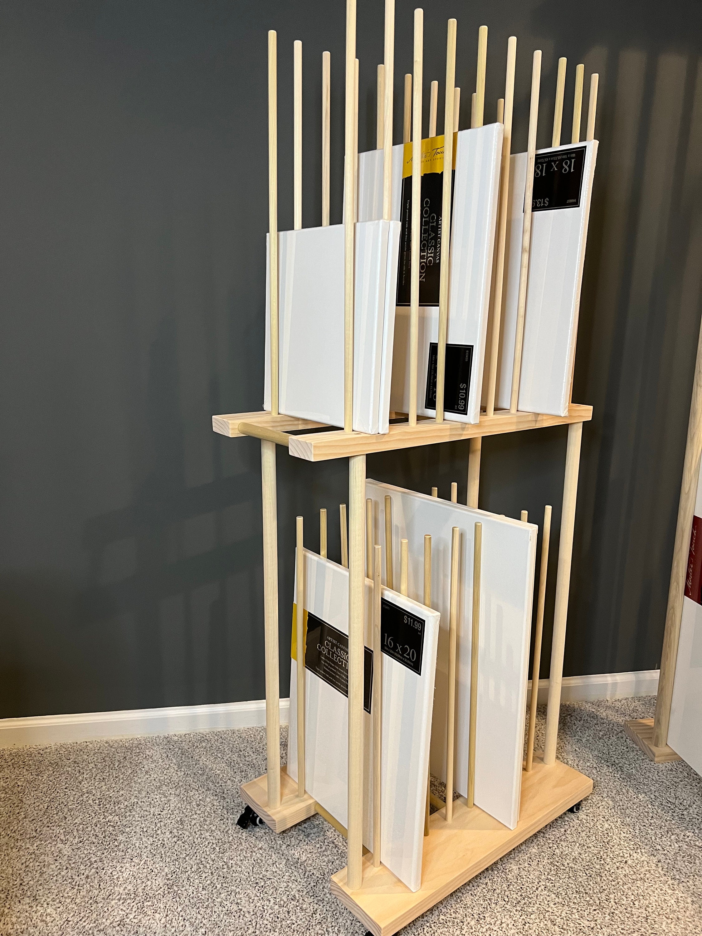 Custom Sized Art and Art Canvas Storage Rack 24 40 Height Options