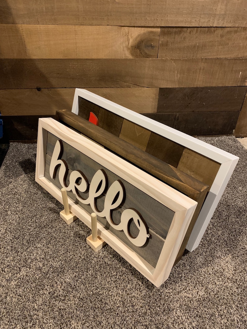 Wooden Dowel Storage Rack Plate Rack Framed Art Picture Etsy