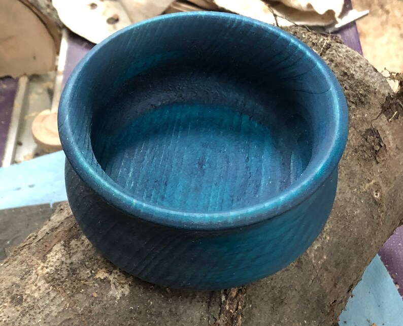 small bowl of blue dyed pine Mallard