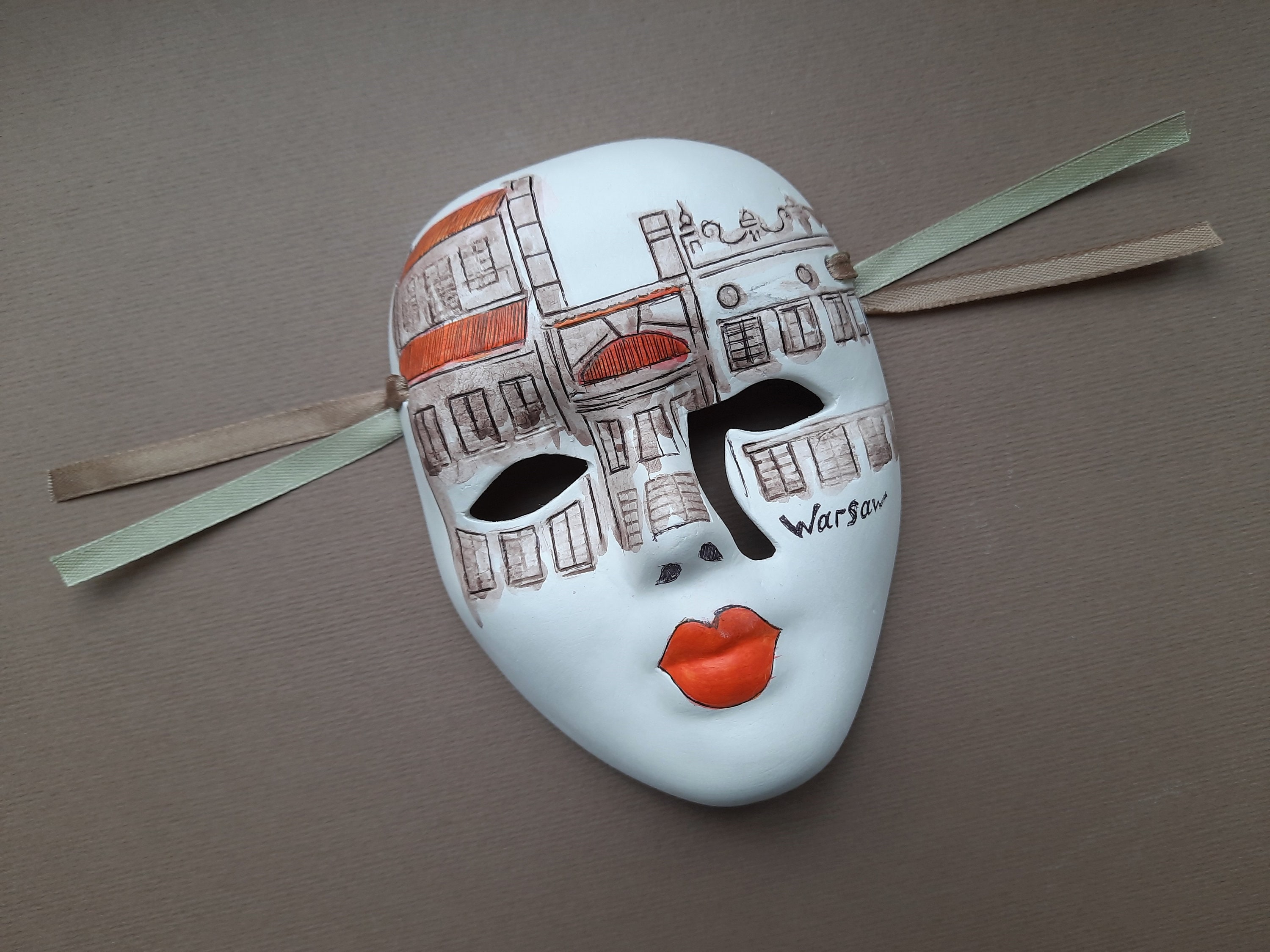 Unique Handmade Decorative Ceramic Wall Mask, Unique Creations, Rare