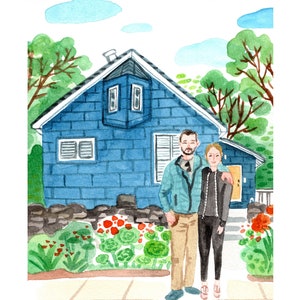 Custom House Portrait Artwork in Watercolor, Hand-Painted | Interior & Exteior