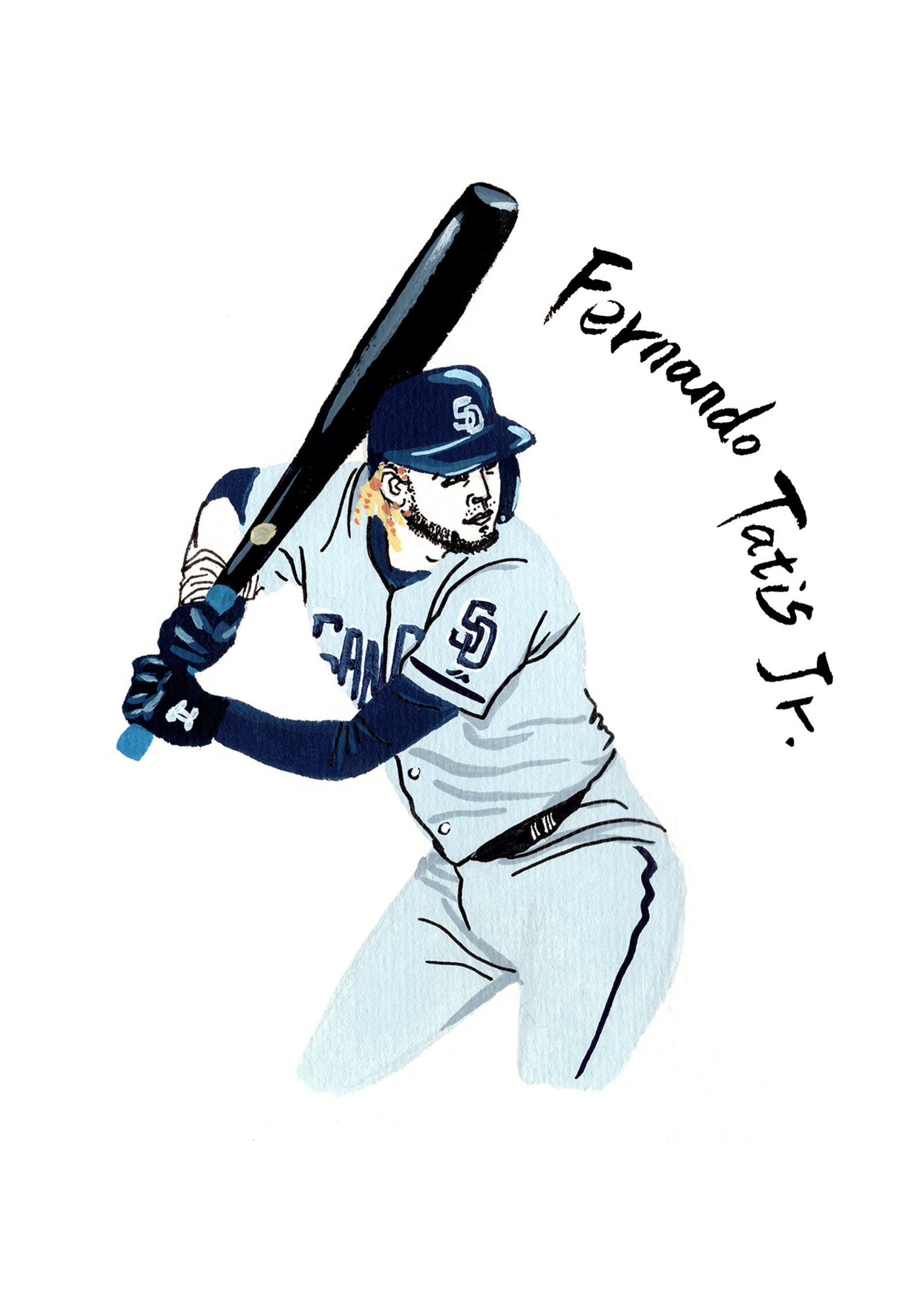 Fernando Tatís Jr. San Diego Padres Original Fine Art Print Etsy