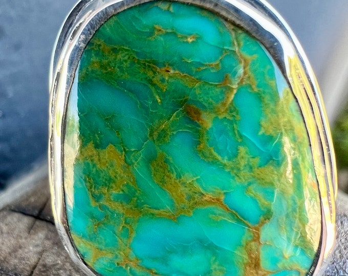 Stabilizing Turquoise Kingmanturquoise, Sterling Silver Hand Stamped, One of a Kind, Heavy ...