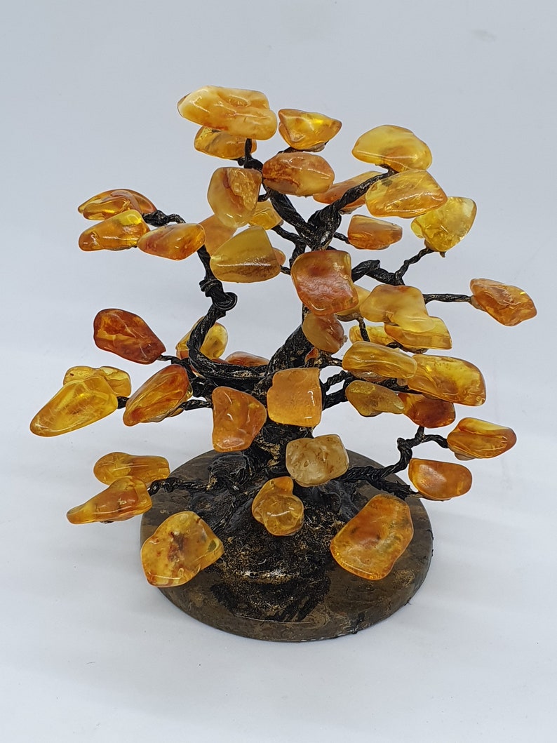 Wedding tree Home decor | Handmade Amber tree on marble plate Polished amber Baltic amber Business gift