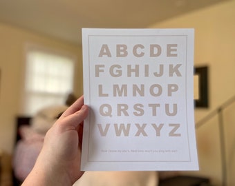 ABCs Print - Tan - 8x10in