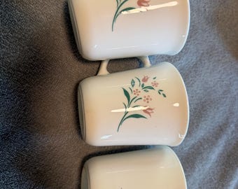 Set of 3 Corning Corelle Rosemarie Pattern Mug Cup
