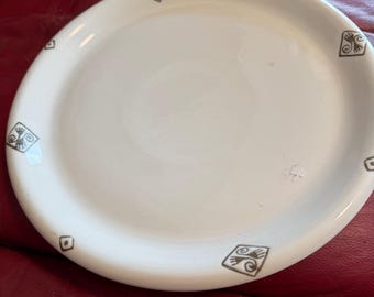 Large 13” plate crown Corning indonesias platter cake plate