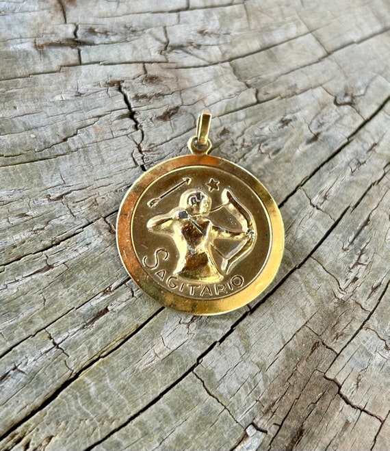 Vintage Gold Filled Mexican Zodiac Sagittarius Med