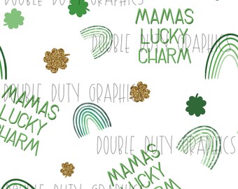 St Patricks Day Seamless Files, St Patricks Day Seamless, St Patricks Day Rainbow, Green Rainbow, Neutral Rainbow Print, Mamas Lucky Charm
