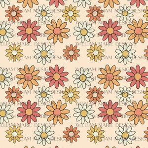daisy seamless file, Floral Seamless Pattern, Retro Seamless Files, Floral Seamless Design, Floral Digital Paper, daisy seamless pattern