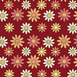 daisy seamless file, Floral Seamless Pattern, Retro Seamless Files, Floral Seamless Design, Floral Digital Paper, daisy seamless pattern