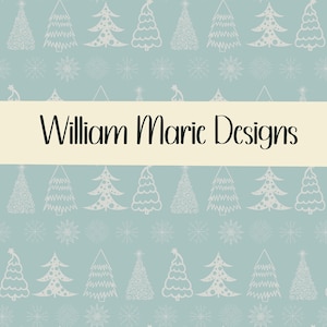 Blue Christmas seamless pattern, Winter Wonderland Digital, Snowman Seamless Pattern, Snowman Seamless, Snowflake Seamless Pattern