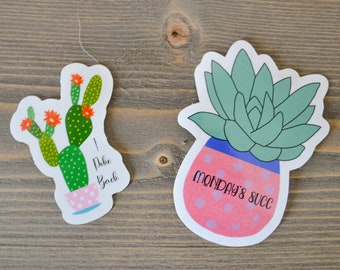 Potted Plant Sticker, Plant Sticker Pack, Gift for Plant lover, Gift for her, Valentines gift for her, Cactus Sticker, Succulent Sticker