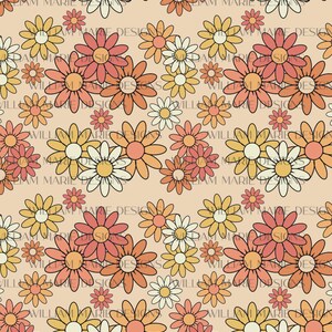 daisy seamless file, Floral Seamless Pattern, Retro Seamless Files, Floral Seamless Design, Floral Digital Paper, daisy seamless pattern