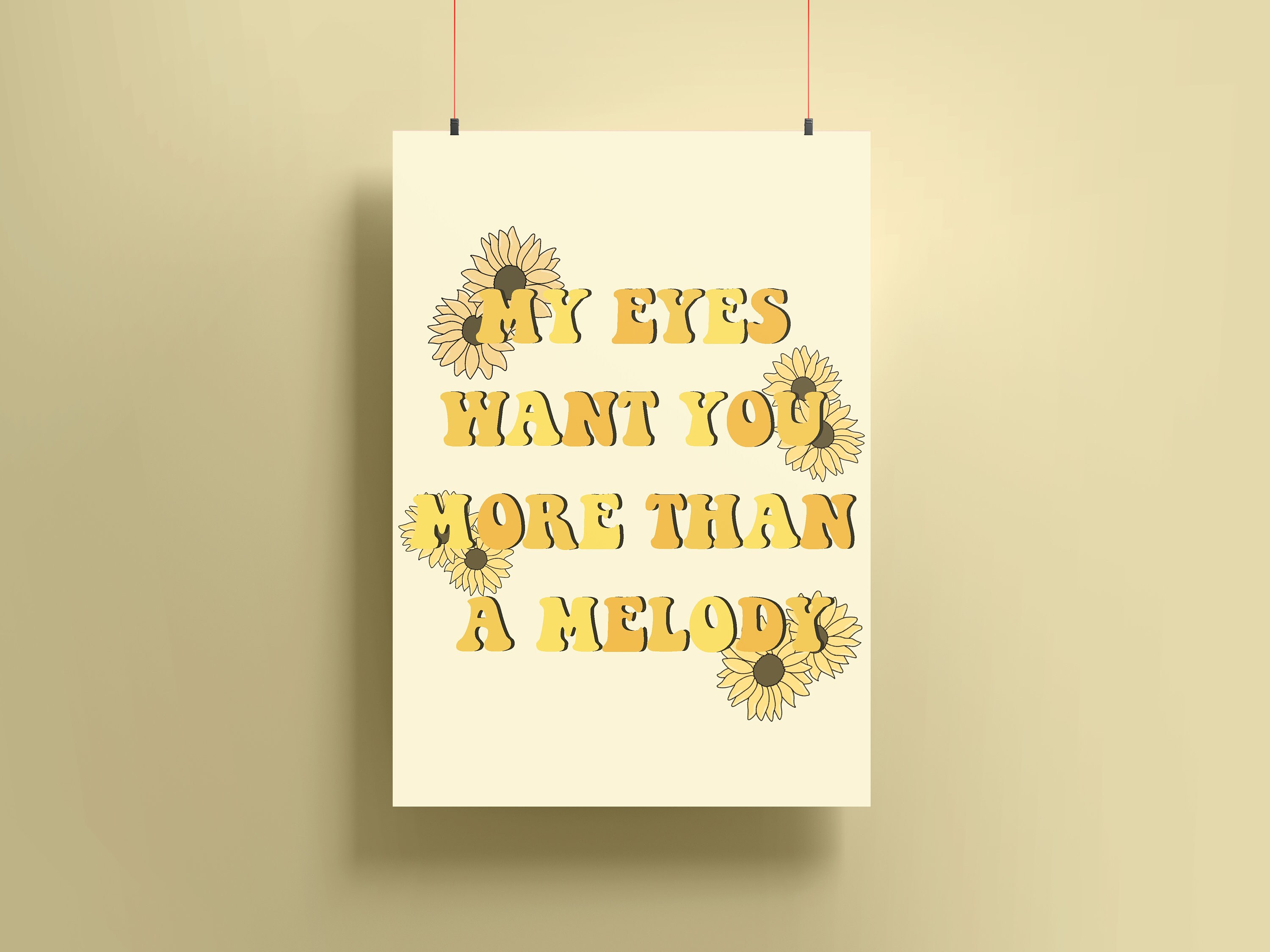 Harry Styles 'sunflower Lyrics' Print/small Etsy UK
