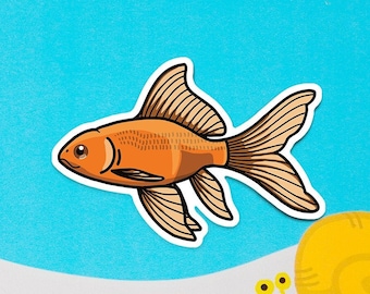 Goldfish -  Matte waterproof weatherproof scratchproof sticker, decoration, fishkeeper, diary fancy sticker