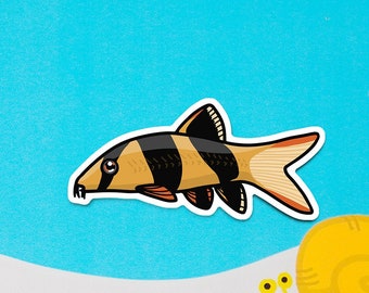 Clown Loach -  Matte waterproof weatherproof scratchproof sticker, decoration, fishkeeper, diary fancy sticker