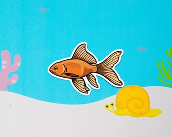 Goldfish -  waterproof sticker, aquarium sticker, decoration, fishkeeper, diary fancy sticker