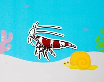 Crystal Shrimp (CRS S grade) -  waterproof paper sticker, aquarium sticker, decoration, fishkeeper, diary fancy sticker