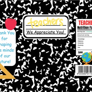 Teacher Appreciation Notebook Chip Bag  (SELF edit using CANVA)