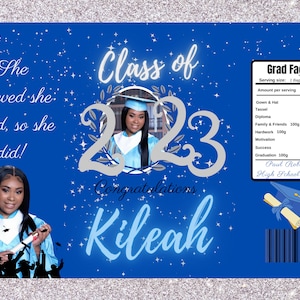Class of 2023 Silver and Blue Chip Bag  (SELF edit using CANVA)