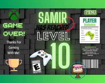 Gamer Themed Chip Bag Template (CANVA editable)