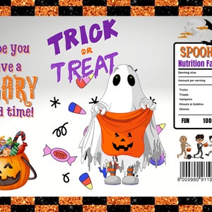 Halloween Inspired Chip Bag Template (CANVA editable)