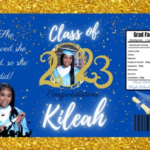 Class of 2023 Gold and Blue Chip Bag  (SELF edit using CANVA)