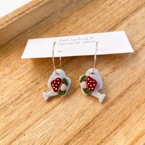 CottageCore Fairy Garden Mushroom Watering Can | Mushroom Earrings | Nature Inspired | The Shire | Red Cap | Mushroom | Nickel Free