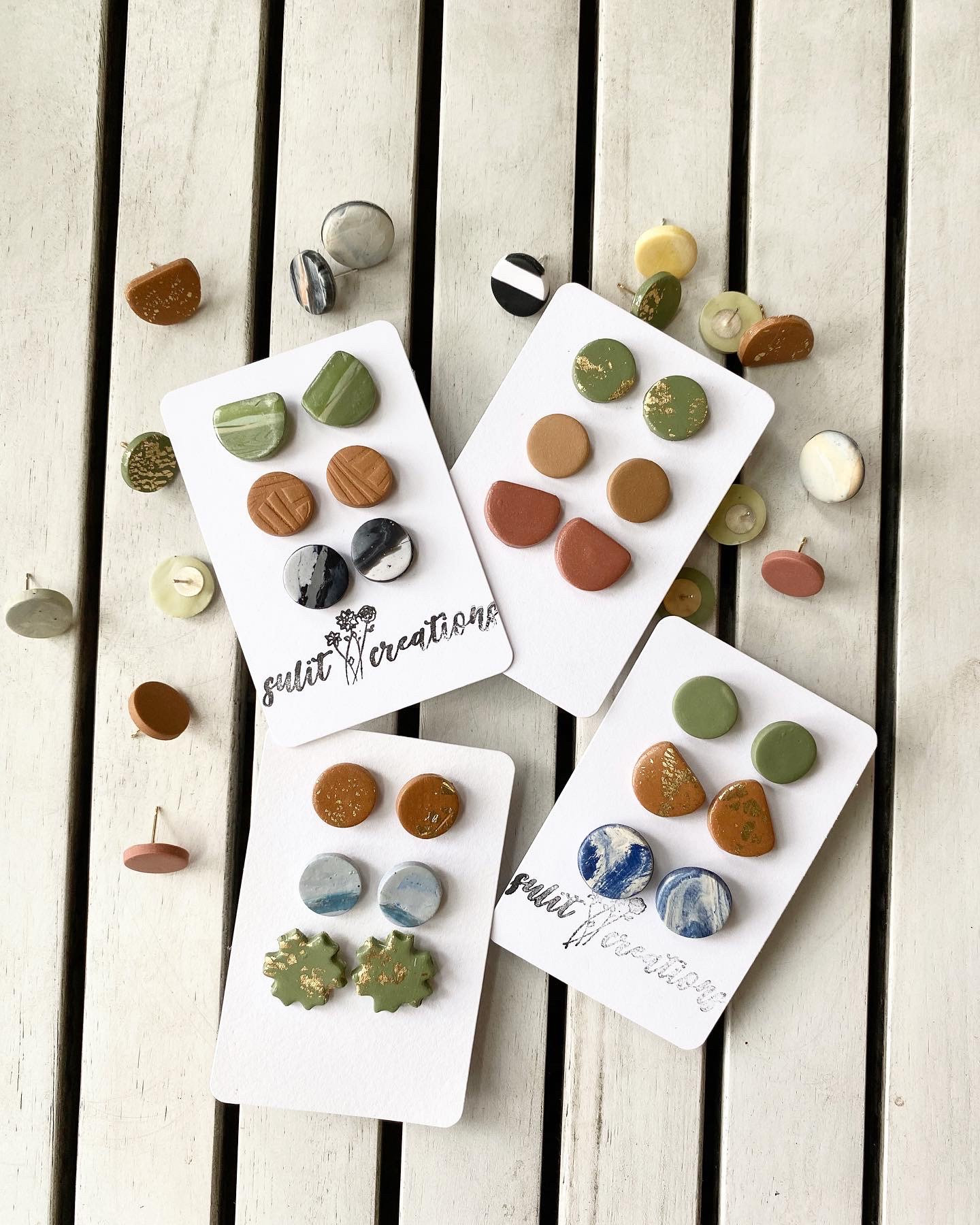 Polymer Clay Stud Earring Packs Accessories Gifts For Her Etsy