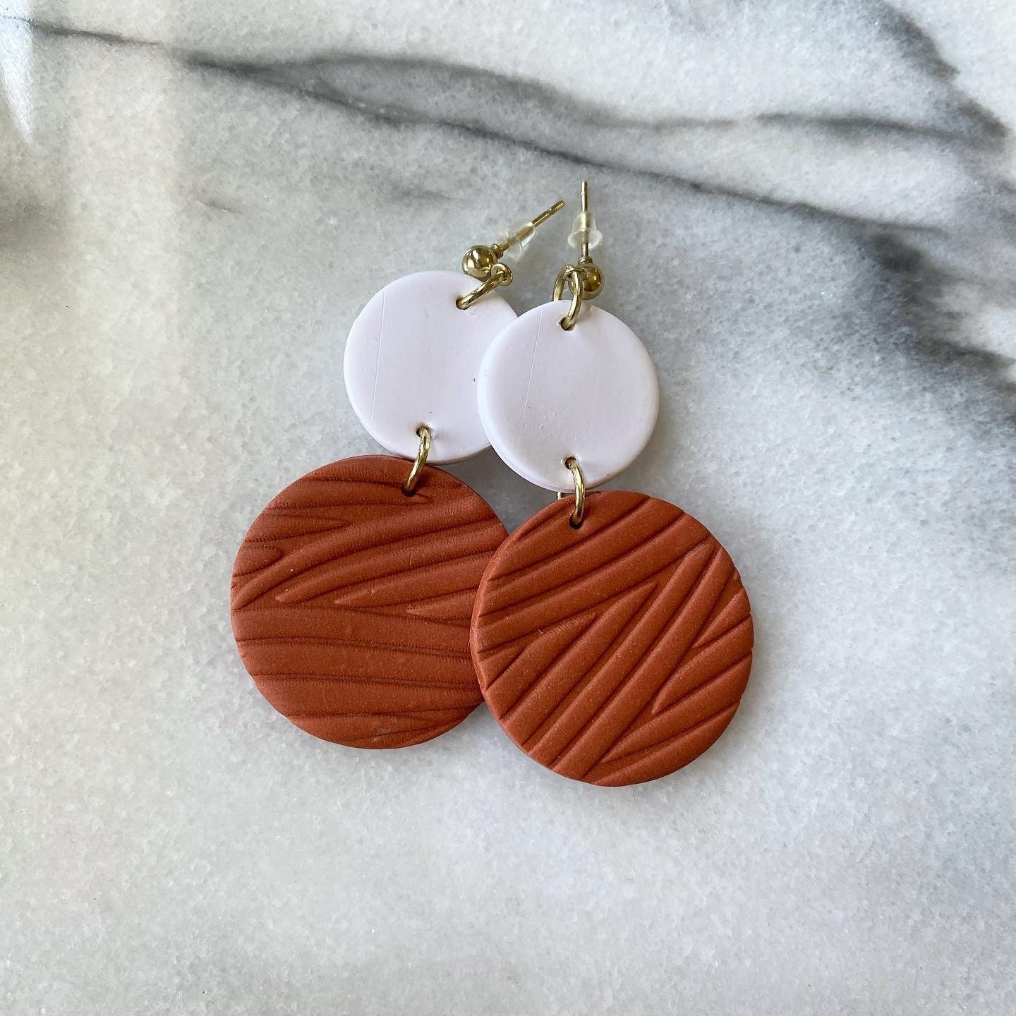 Simple terracotta earrings deals
