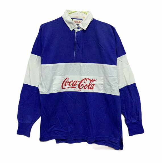 Vintage Coca Cola Rugby Shirt Polo T Shirt