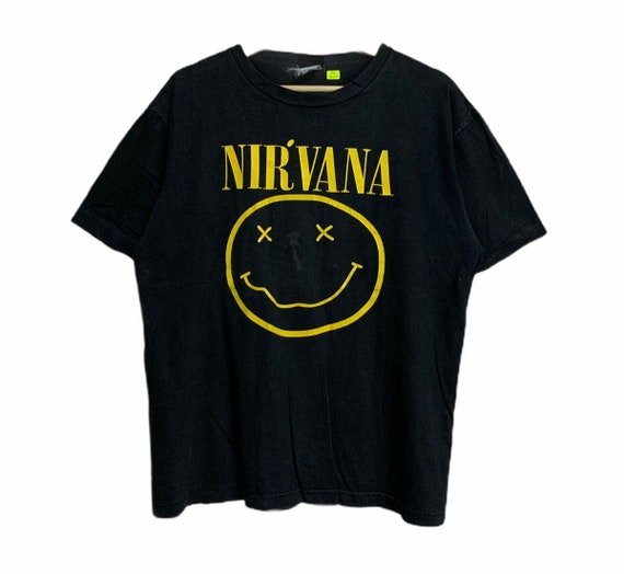 Vintage Bootleg Nirvana Smiley T Shirt Nevermind