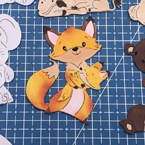 Embossing stencil vos moeder snij stencil moeder kind stencil dierenkaarten