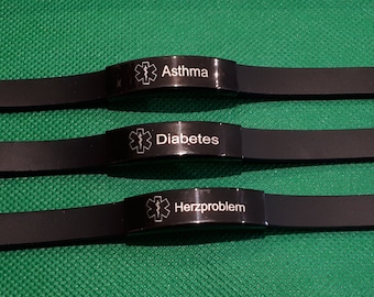 Emergency Bracelet SOS Bracelets Help Diabetes Asthma Heart Problem Silicone Band Medical Help