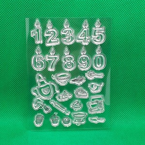 Silikonstempel Geburtstag Zahlen backen Stempel Clear Clearstamps