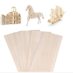 Ensemble de 5 planches de bois de balsa pour projets de bricolage et fournitures de bricolage en bois