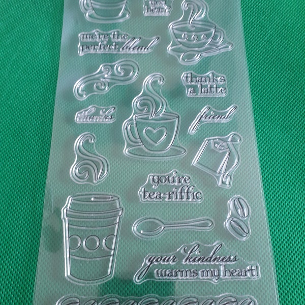 Silicone Stamp Coffee Tea Stamp Coffee Tea Clear Clearstamps