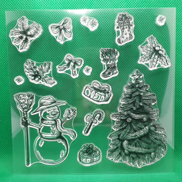 Silicone Stamp Christmas Snowman Christmas Tree Stamp Christmas Tree Clear Clearstamps