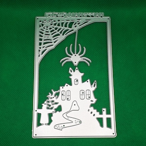 Embossing stencil Halloween spider ponsen stencil kasteel embossing ponsen