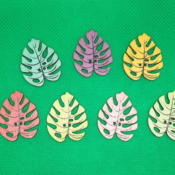Leaf button wooden button leaves buttons wood craft sewing scrapbooking